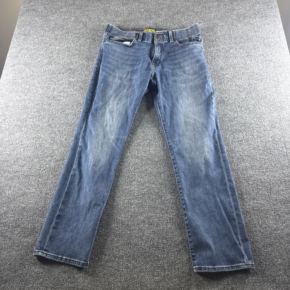 Lee Jeans Mens 32x31 Blue Extreme Motion Straight Fit Tapered Leg Stretch Denim*